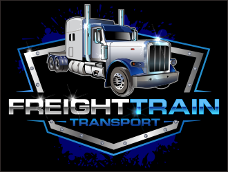 FREIGHT TRAIN TRANSPORT  logo design by bosbejo