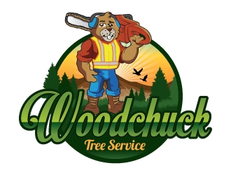 Woodchuck Tree Service logo design by Suvendu
