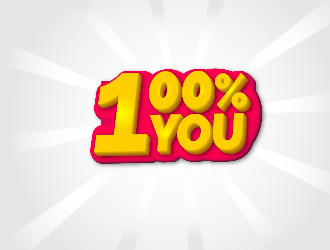 100% YOU  logo design by AnuragYadav