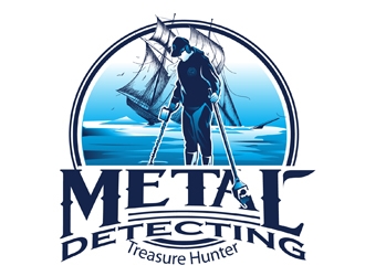 Metal Detecting Treasure Hunter logo design by DreamLogoDesign