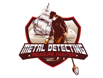 Metal Detecting Treasure Hunter logo design by DreamLogoDesign