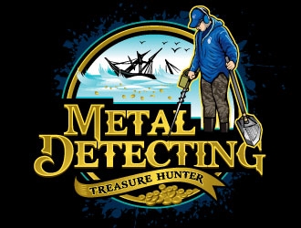 Metal Detecting Treasure Hunter logo design by REDCROW