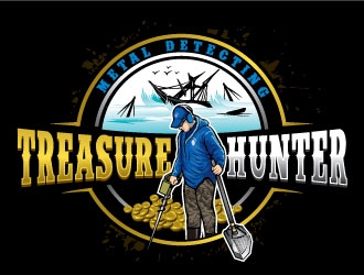 Metal Detecting Treasure Hunter logo design by REDCROW