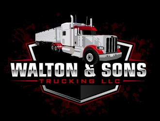 Walton & Sons Trucking LLC logo design by ElonStark