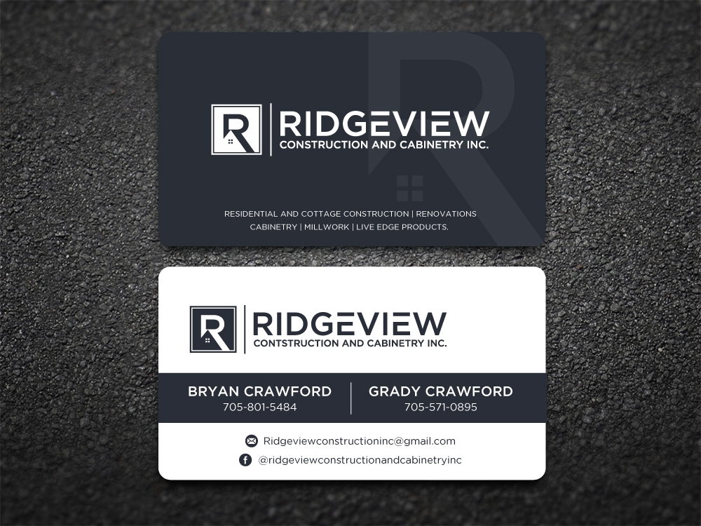 Ridgeview Contstruction and Cabinetry Inc. logo design by labo