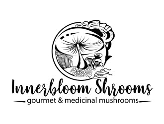 Innerbloom Shrooms/ gourmet & medicinal mushrooms  logo design by LogoInvent