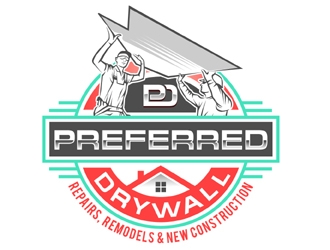 Preferred Drywall logo design by MAXR