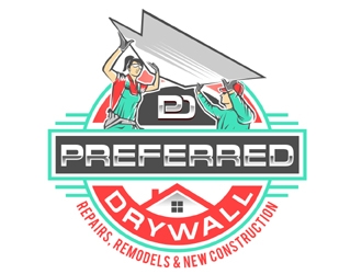 Preferred Drywall logo design by MAXR