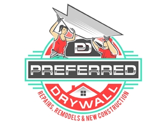 Preferred Drywall logo design by MAXR