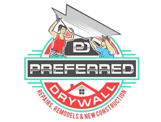 Preferred Drywall logo design by MAXR