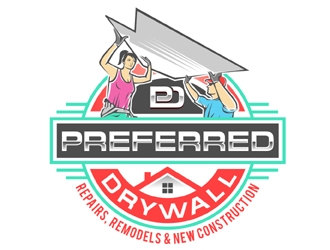 Preferred Drywall logo design by MAXR