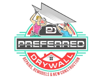 Preferred Drywall logo design by MAXR