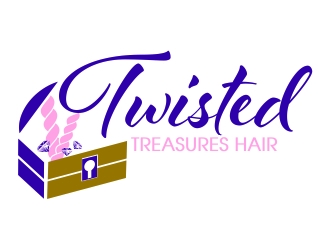 TWISTED TREASURES HAIR logo design by ElonStark
