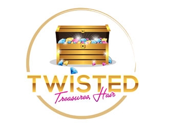 TWISTED TREASURES HAIR logo design by LogoInvent