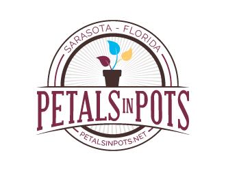 Petals In Pots logo design by spiritz