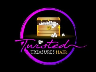 TWISTED TREASURES HAIR logo design by REDCROW