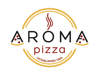 Aroma Pizza logo design by VissartMedia