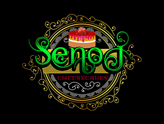 Senoj Cheesecakes logo design by 3Dlogos