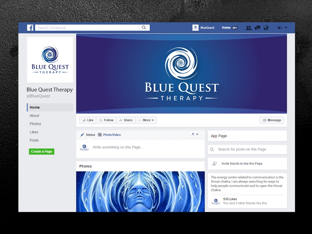 Blue Quest Therapy  logo design by akilis13