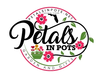 Petals In Pots logo design by Aelius