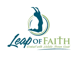 Leap of Faith Podcast with Natalie Brown Rudd logo design by akilis13