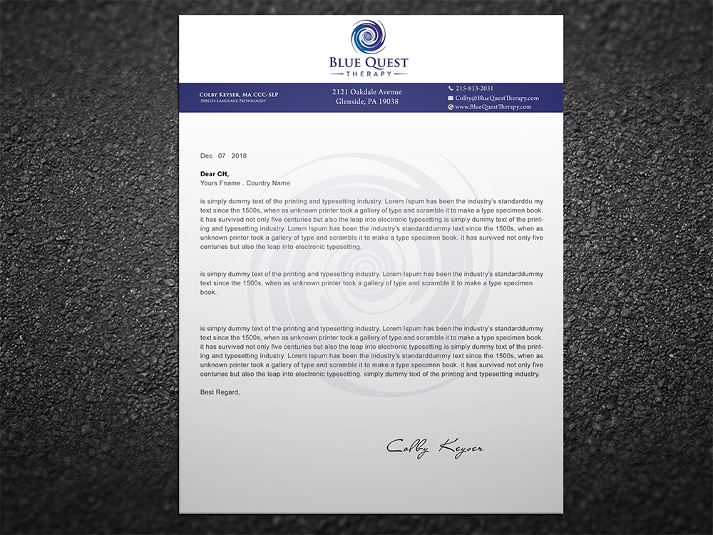 Blue Quest Therapy  logo design by aamir