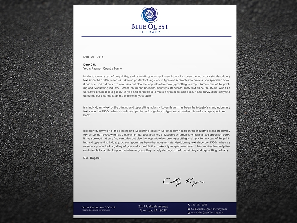 Blue Quest Therapy  logo design by aamir