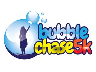 bubble chase 5k logo design by shere