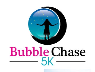 bubble chase 5k logo design by shere