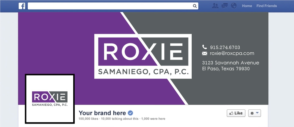 Roxie Samaniego, CPA, P.C. logo design by Boomstudioz