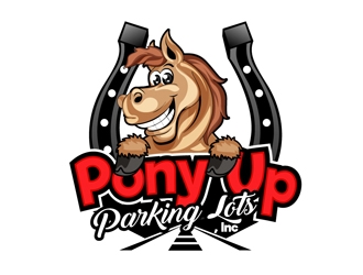 Pony Up Parking Lots, Inc logo design by DreamLogoDesign