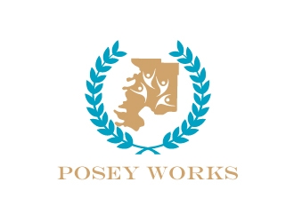 Posey Works  logo design by Suvendu