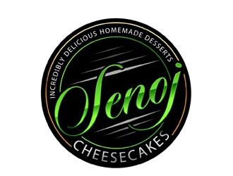 Senoj Cheesecakes logo design by DreamLogoDesign