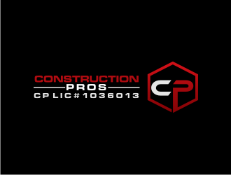 Construction Pros CP LIC#1036013 logo design by BintangDesign