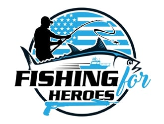 Fishing For Heroes  logo design by MAXR