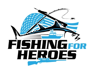 Fishing For Heroes  logo design by MAXR