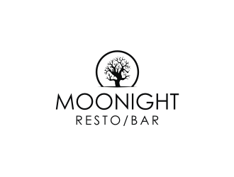 Moonight resto/bar logo design by mbamboex