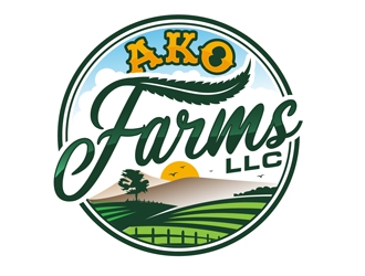 AKO FARMS LLC logo design by DreamLogoDesign