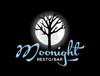 Moonight resto/bar logo design by MAXR