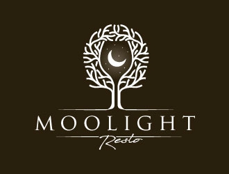 Moonight resto/bar logo design by REDCROW