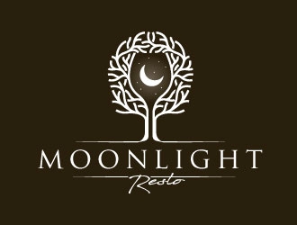 Moonight resto/bar logo design by REDCROW