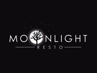 Moonight resto/bar logo design by REDCROW