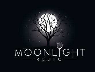 Moonight resto/bar logo design by REDCROW