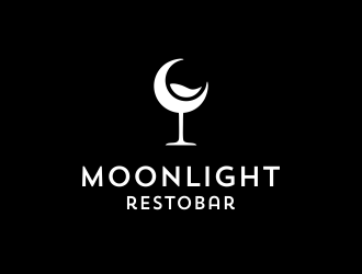 Moonight resto/bar logo design by aldesign
