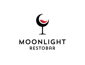 Moonight resto/bar logo design by aldesign