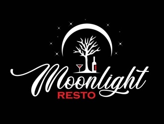 Moonight resto/bar logo design by DreamLogoDesign
