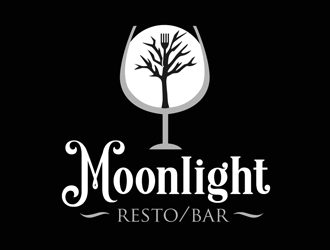 Moonight resto/bar logo design by DreamLogoDesign