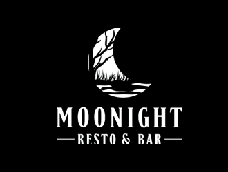 Moonight resto/bar logo design by Eliben