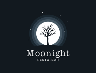 Moonight resto/bar logo design by logolady