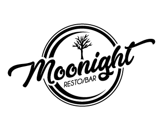 Moonight resto/bar logo design by ElonStark